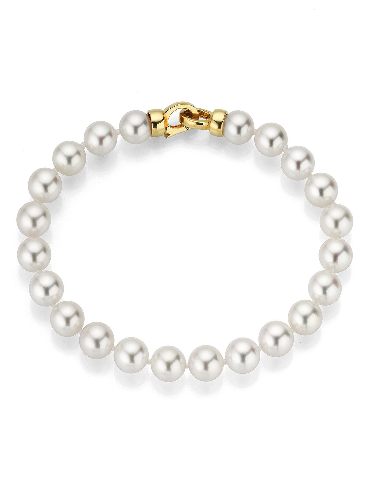 3 in 1 pearl necklace with Akoya pearls and yellow gold link chains