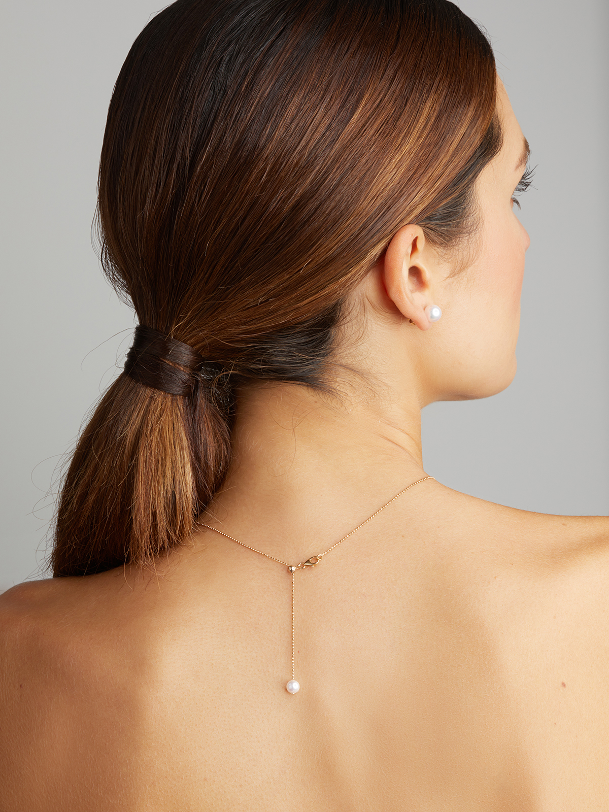 AP78-7b_18645 Bubbles yellow gold necklace with Akoya pearl