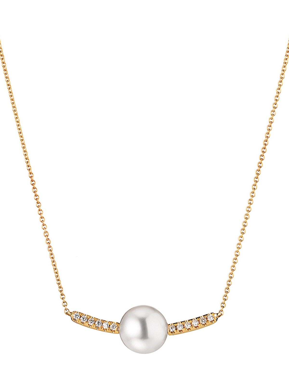 Necklace with Akoya pearl and diamonds