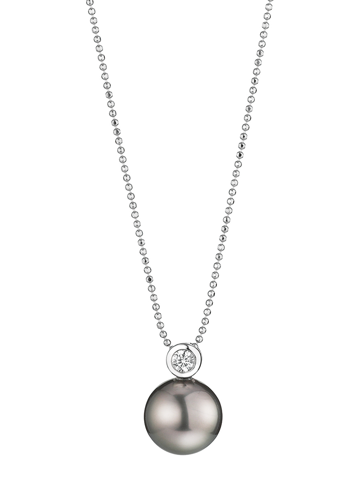 Goldkette mit Brillant und Tahitiperle
