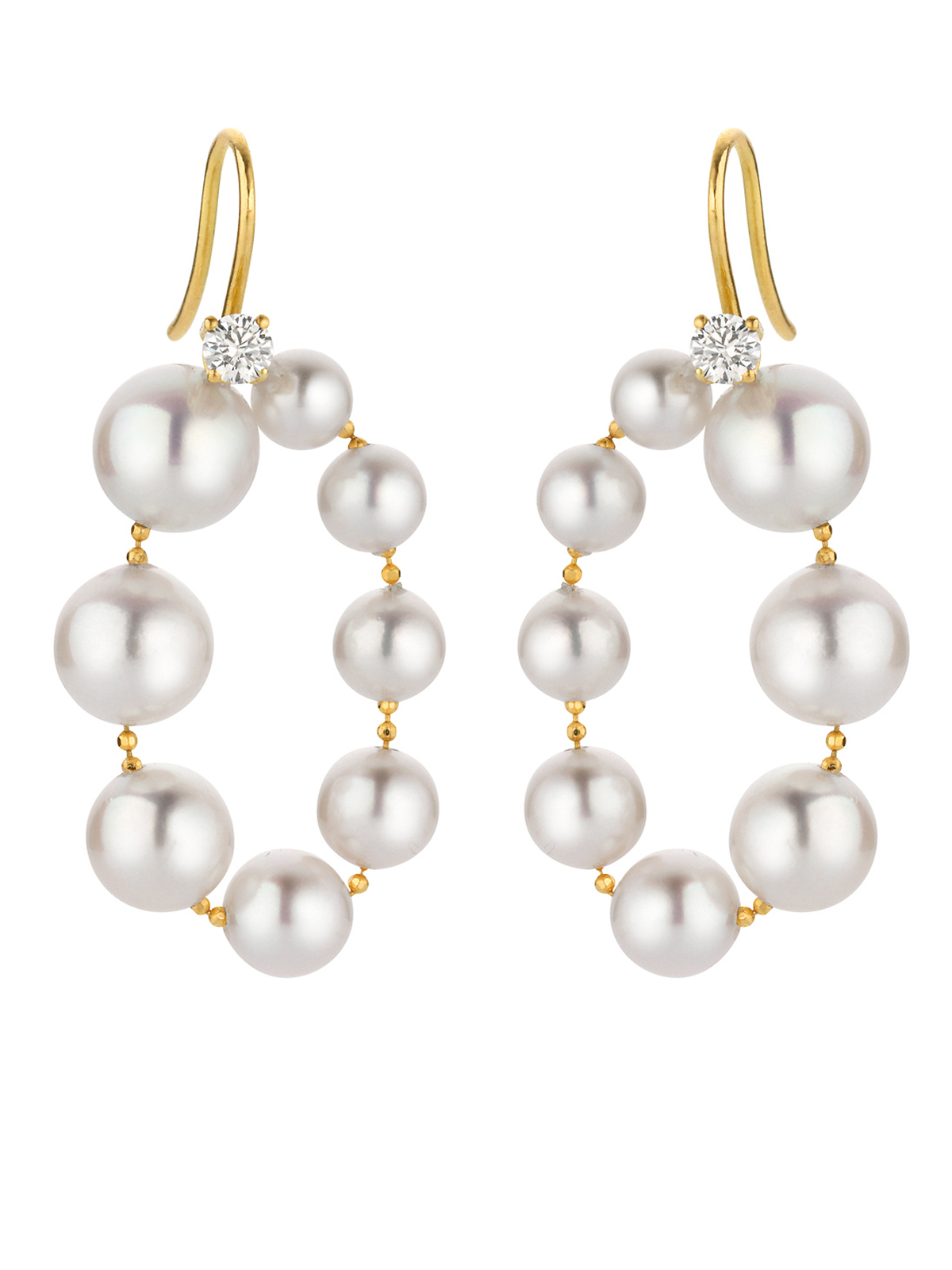 Transformable earrings with Akoya pearls