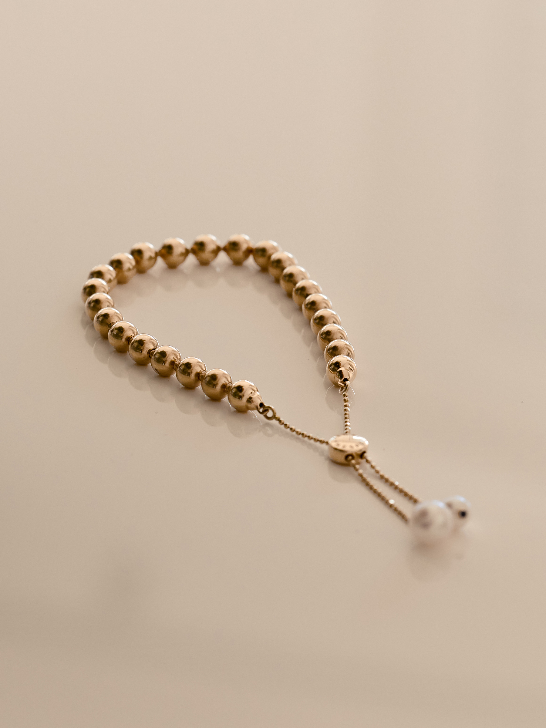 Goldkugel Armband mit Slide-Verschluss