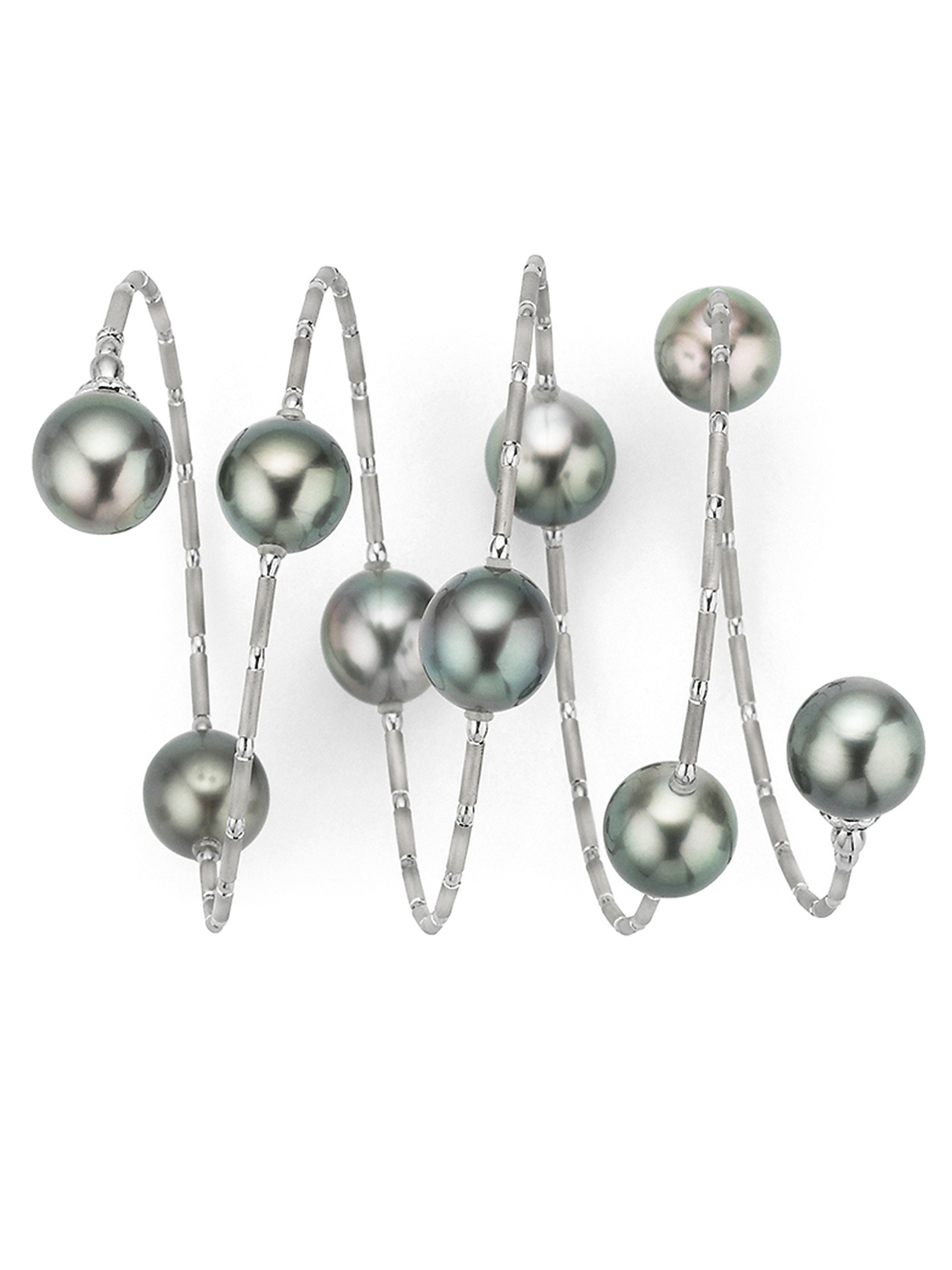 Precious pearl bracelet in white gold with Tahiti pearls
