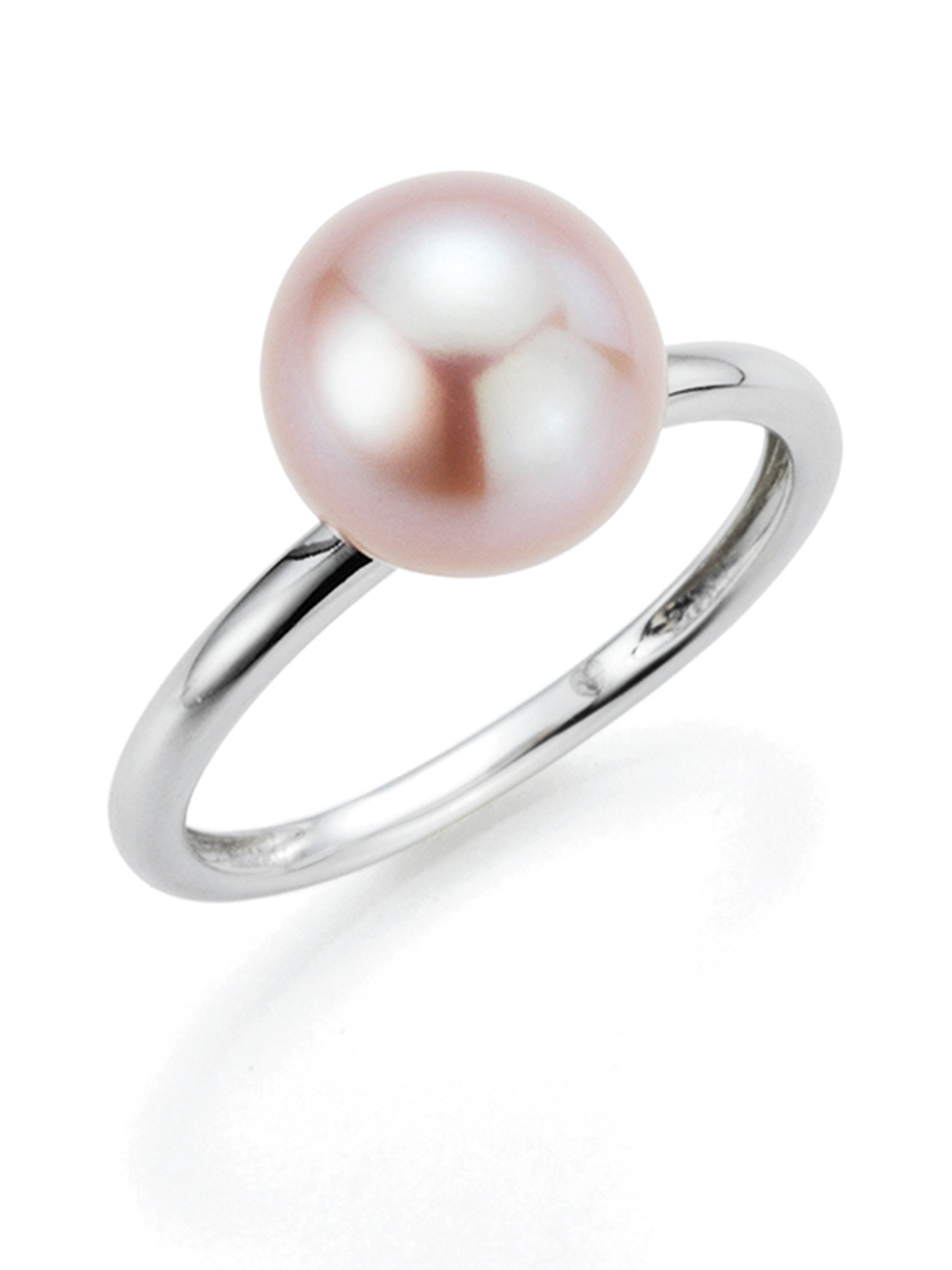 Silver ring with Freshwater pearl in the natural colour rosé