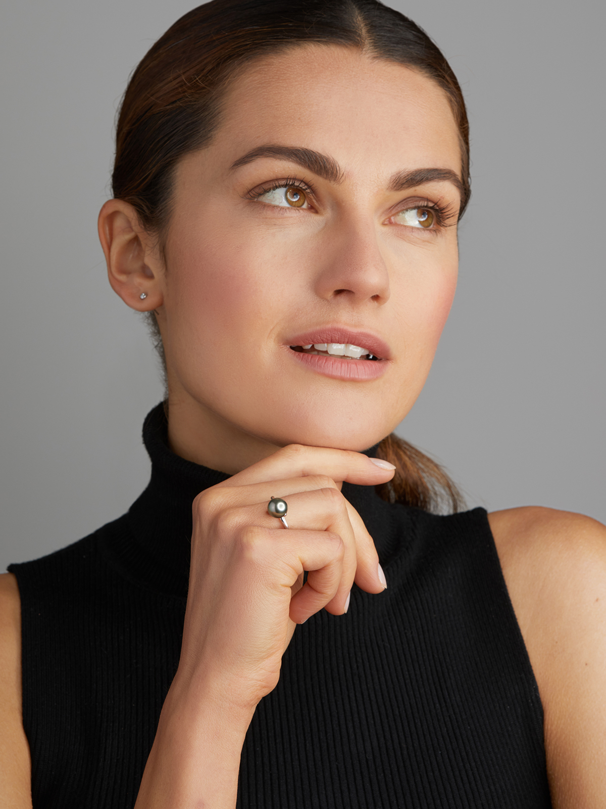 Weißgoldring mit Tahitiperle