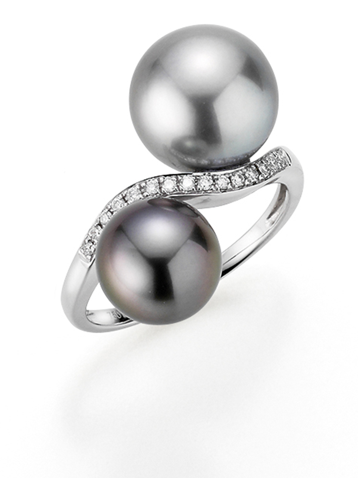 Ring in Weißgold mit Tahitiperlen und Brillanten