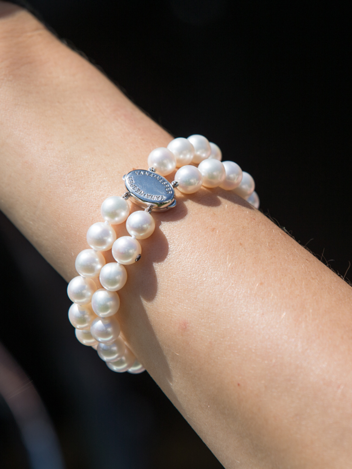Classic double-row Frashwater pearl bracelet