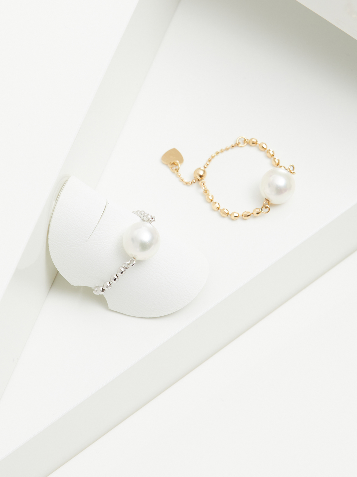Goldring mit echter Perle und Slideverschluss