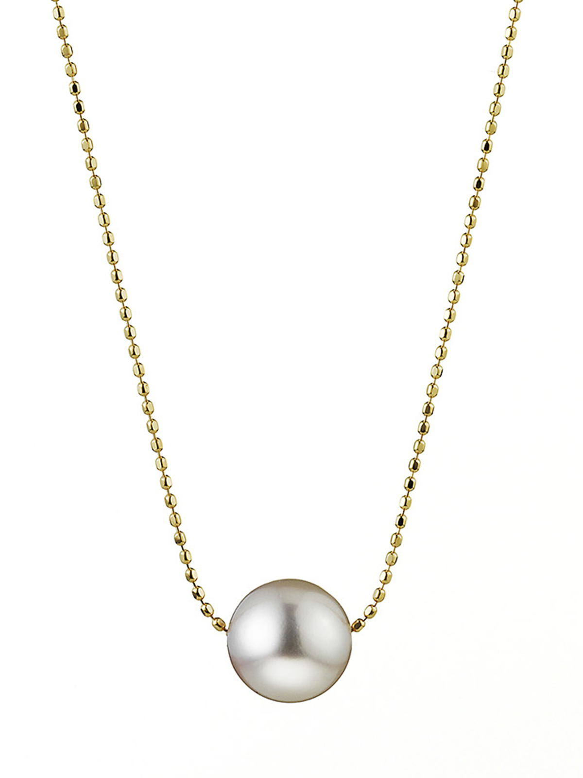 Bubbles Gelbgoldkette mit Akoyaperle