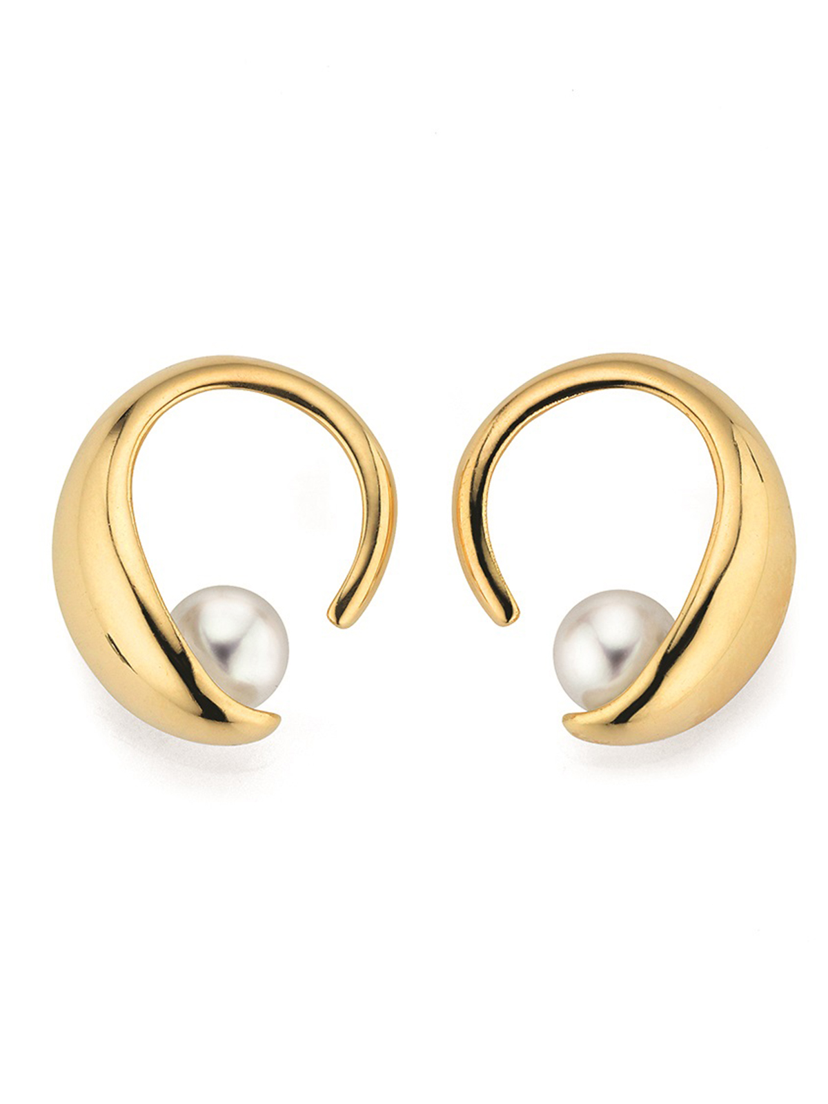 OM30__online Gelbgold Ohrstecker mit Akoyaperlen