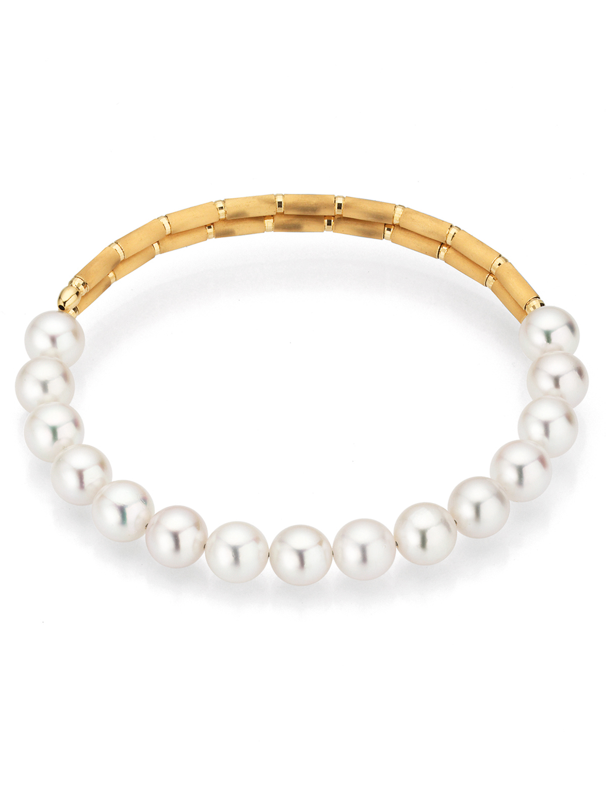 Classical pearl bracelet with yellow gold