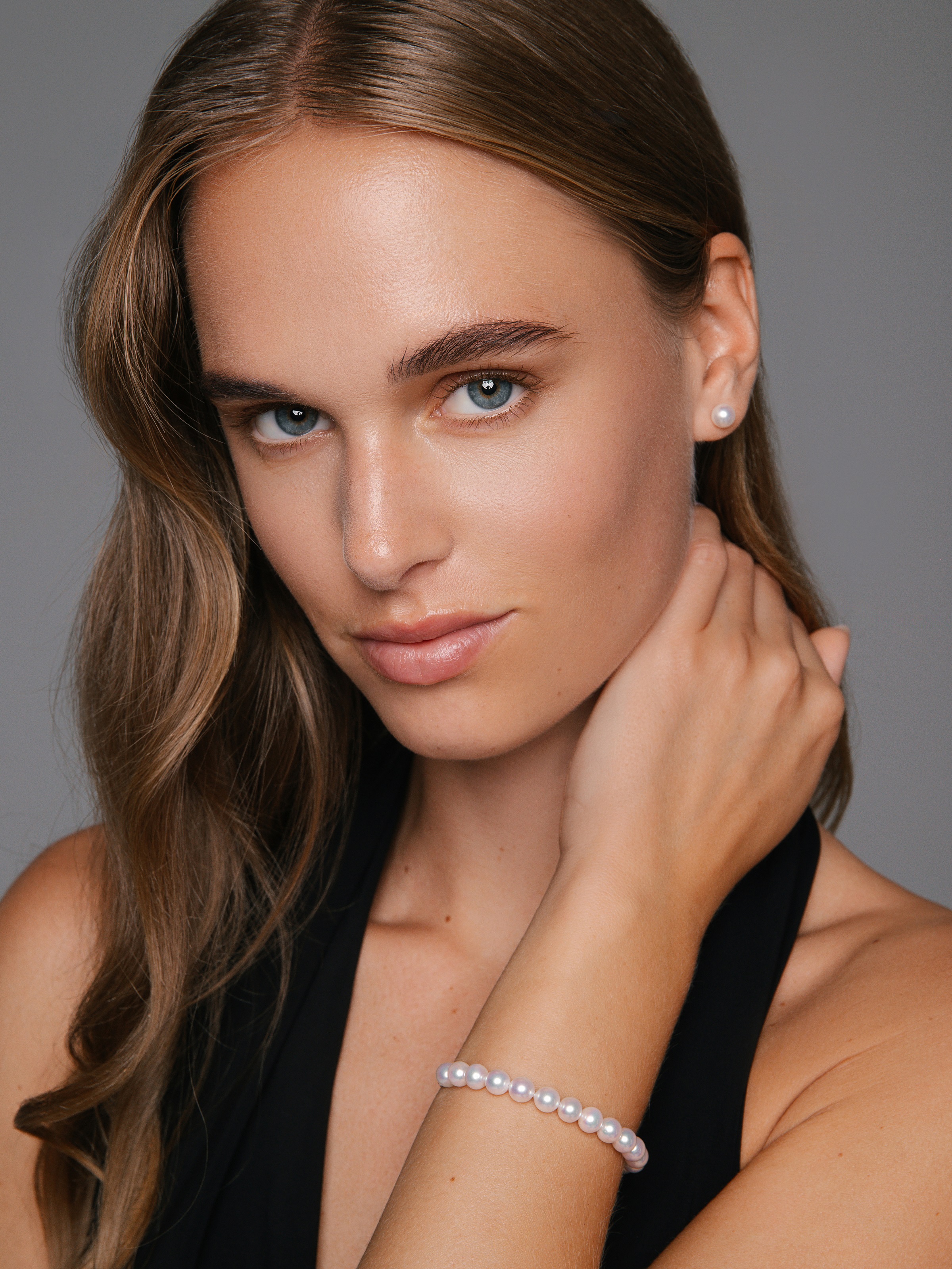 Wandelbares Akoya-Perlenarmband in Gelbgold mit Slide-Verschluss