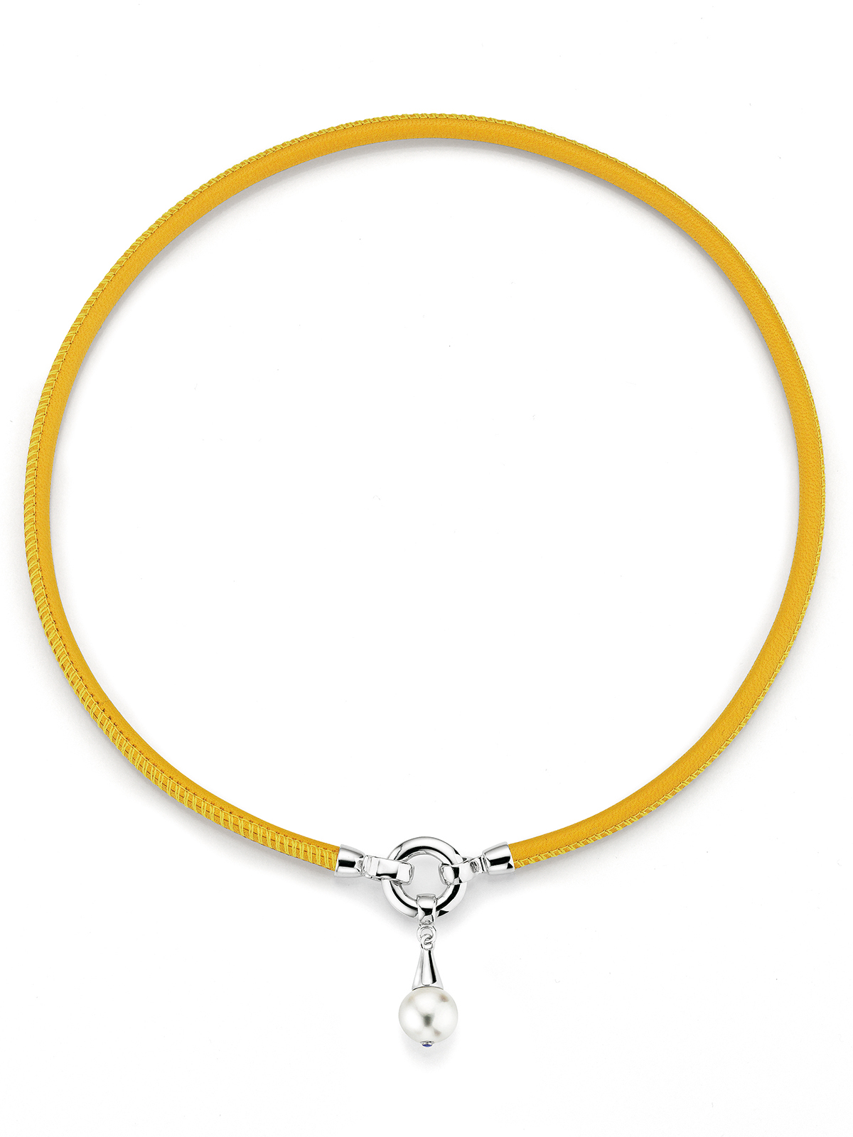Wandelbares Lederarmband mit Süßwasser Perlenanhänger