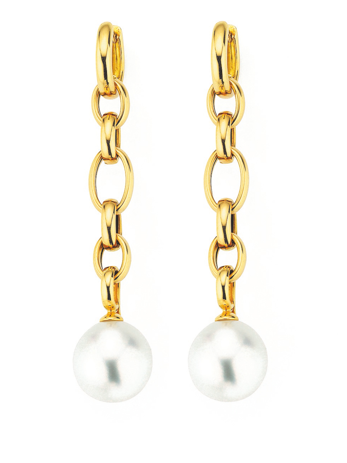 Transformable South Sea pearl earrings in yellow gold