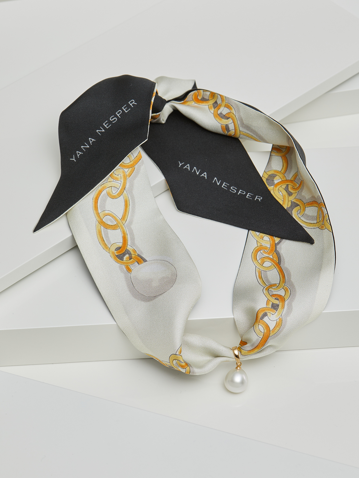 Silk choker with South Sea pearl pendant