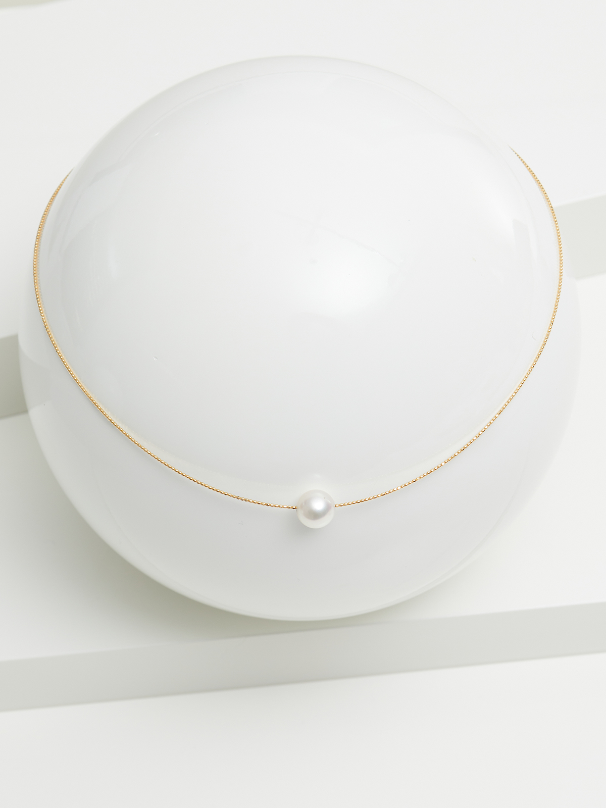 AP162-7__00658 Ultradünne Halskette mit einzelner Perle