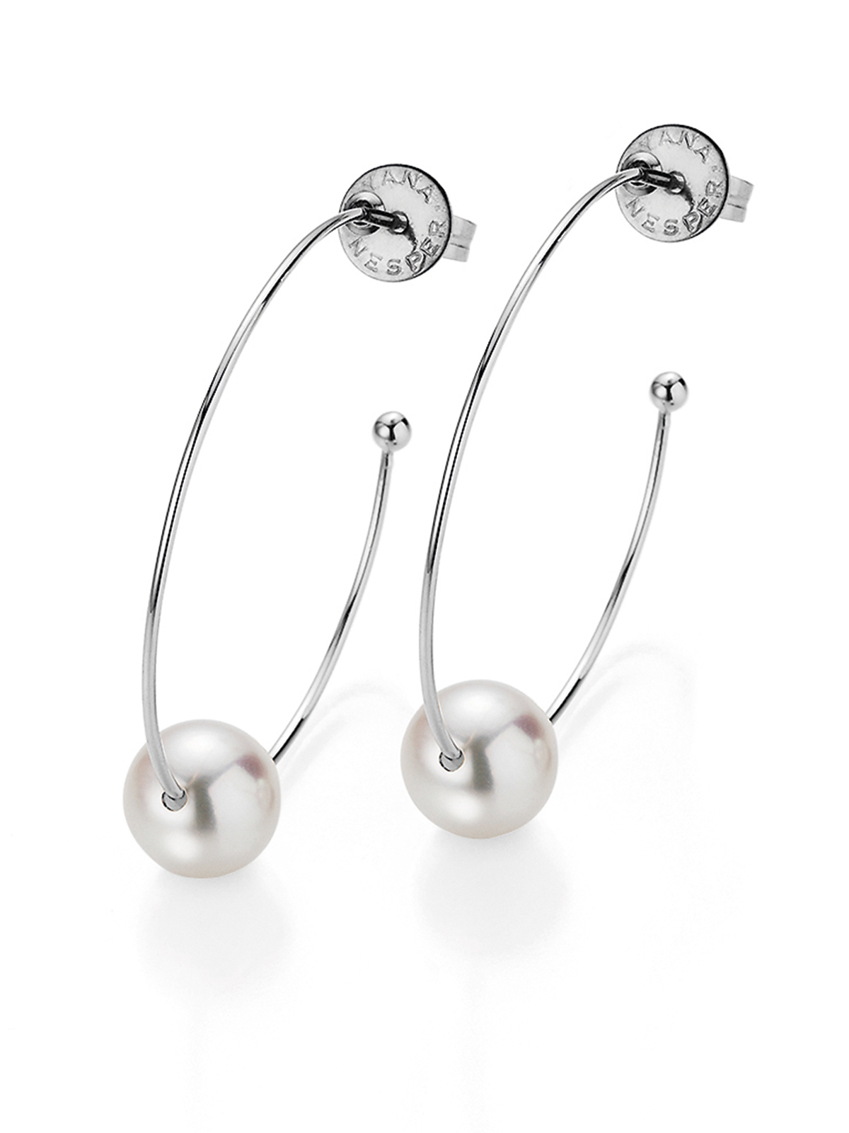 AP106-7KvlQhZrvYnGYA Slim Akoya pearl hoop earrings in white gold