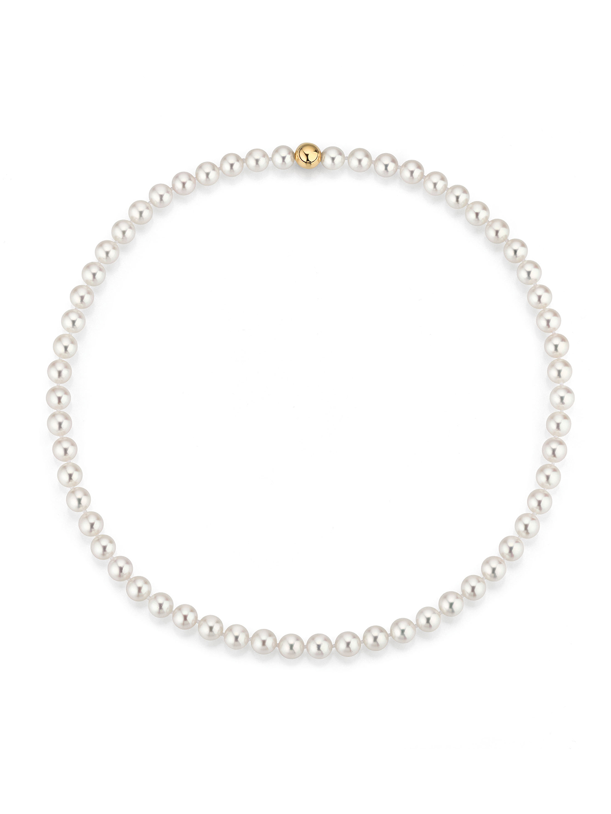 3 in 1 Kette mit Akoyaperlen und Gelbgoldkugeln