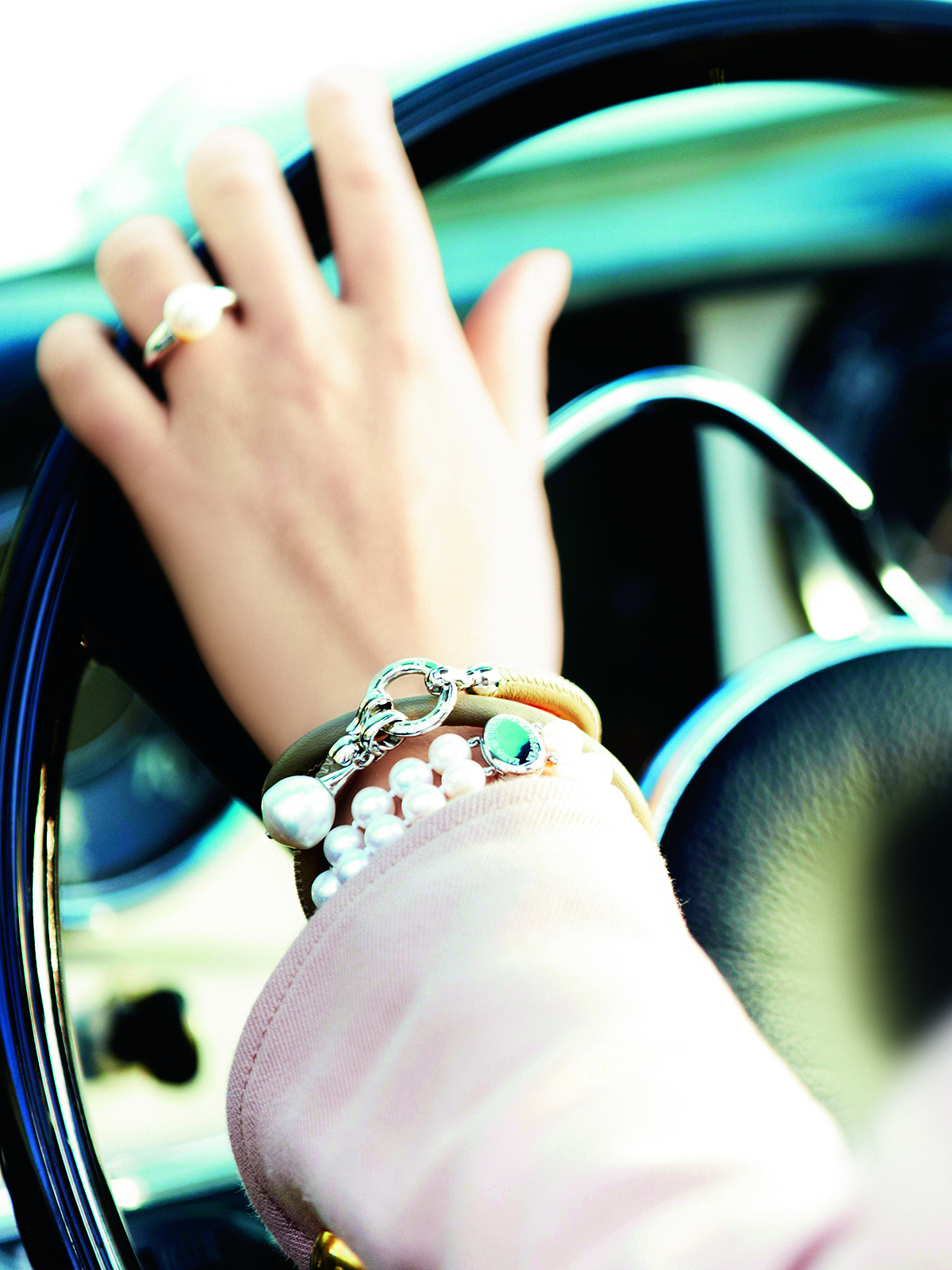 Classic double-row Frashwater pearl bracelet