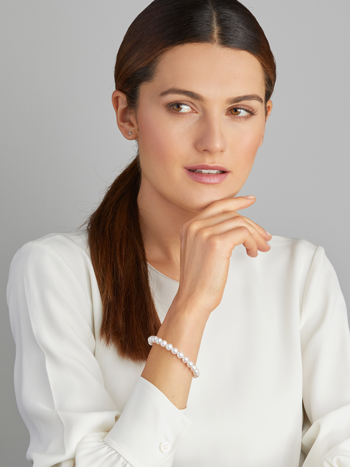 Elegantes Perlenarmband in Gelbgold mit Magnetverschluss