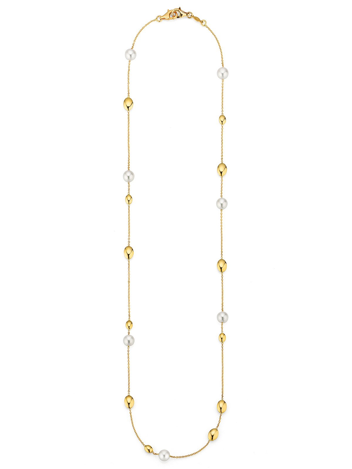 Versatile glasses chain in yellow gold with Akoya pearls