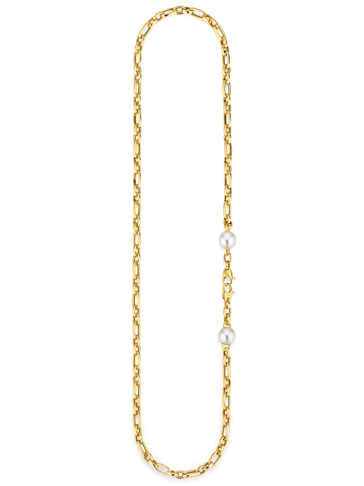 Versatile eyewear chain in yellow gold with South Sea pearls