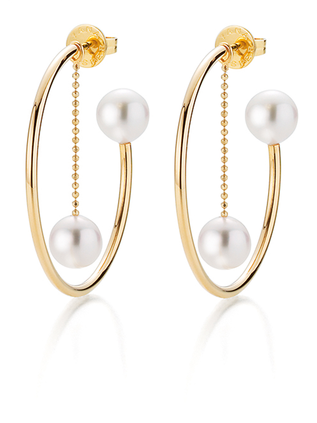 Fine pearl hoop earrings with detachable elements