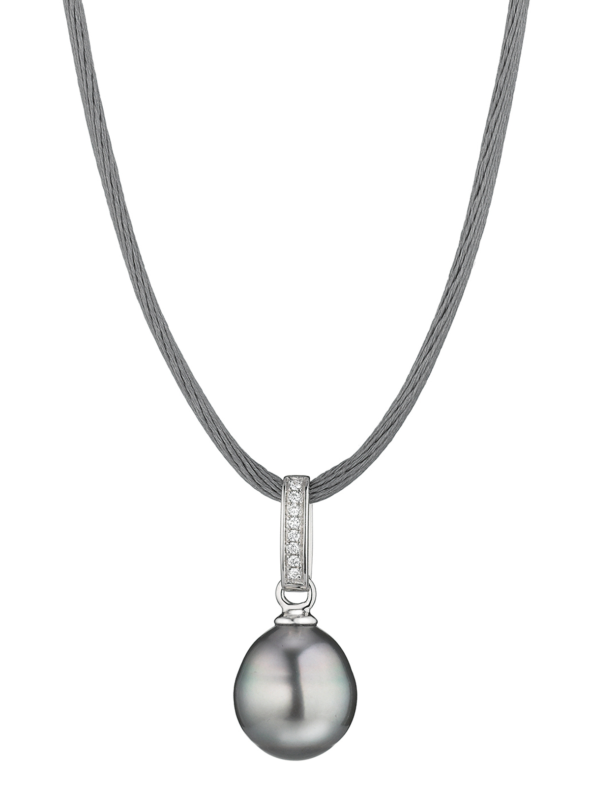 Kette mit Perlenanhänger Tahiti und Brillanten