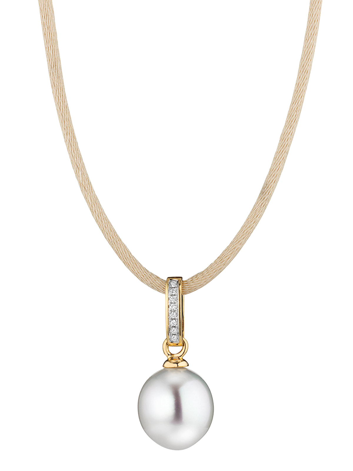 Kette mit Perlenanhänger Südsee und Brillanten