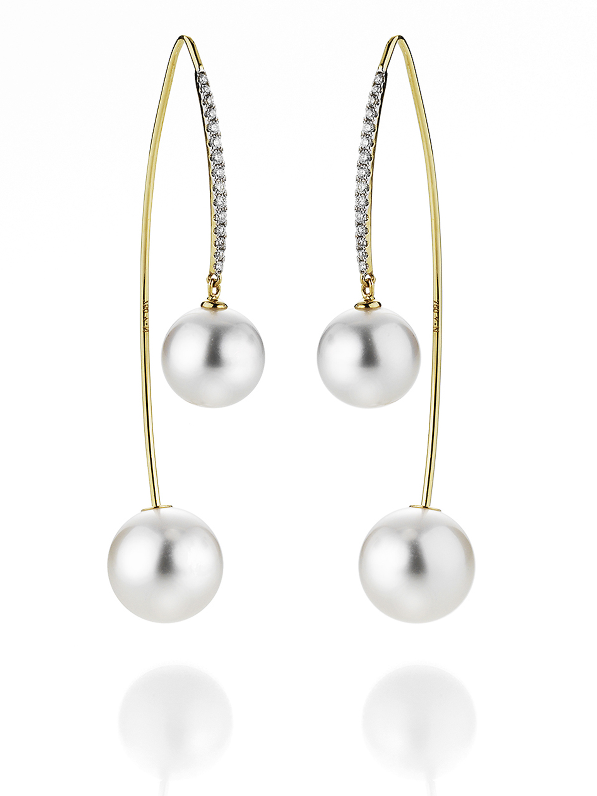 Versatile earrings with pearls and diamonds