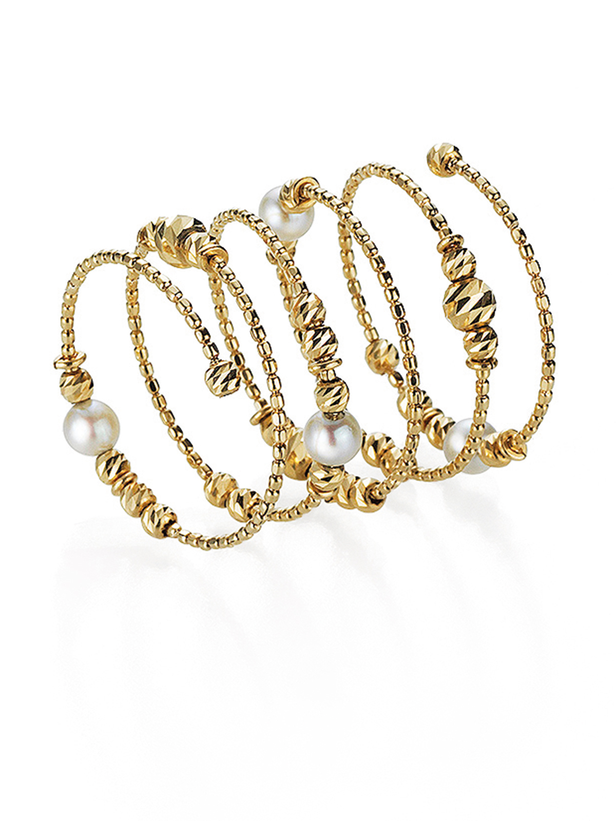Wrap gold ring with pearls