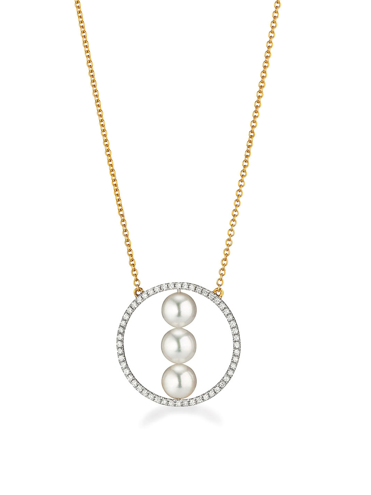 Elegantes Collier mit Brillanten und Perlen