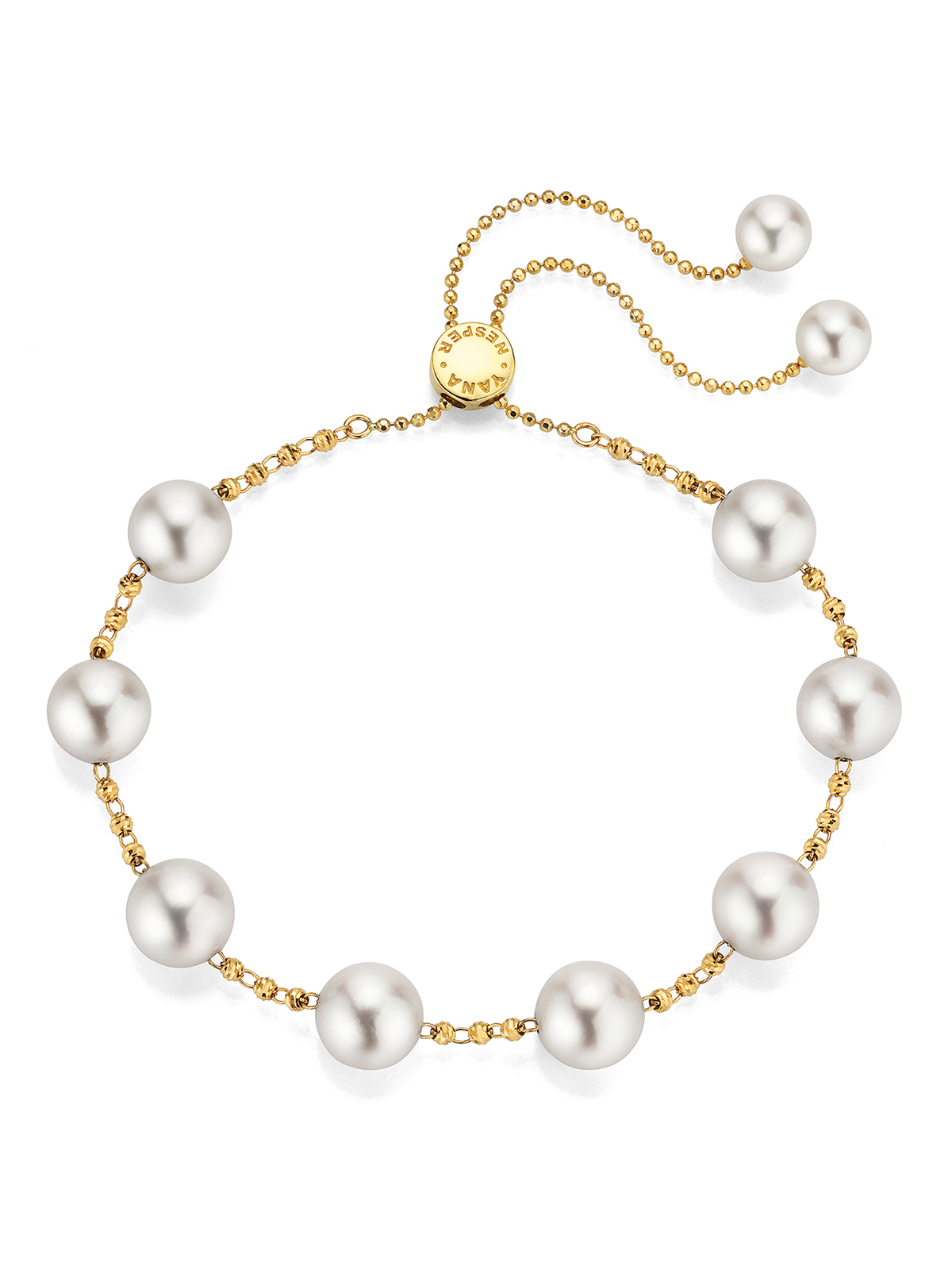 Goldenes Armband mit Akoyaperlen