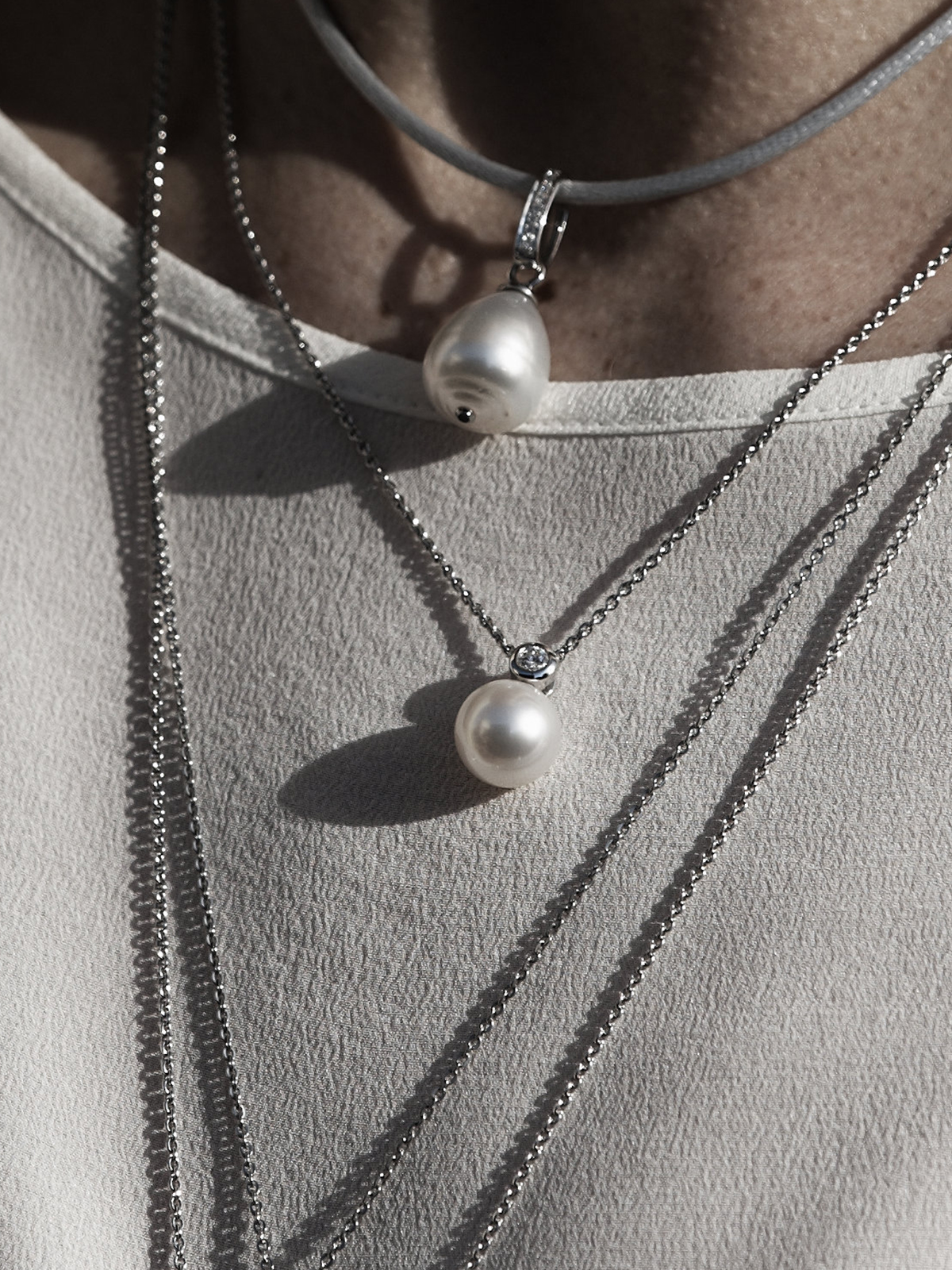 SD11-7b Goldkette mit Brillant und Südseeperle