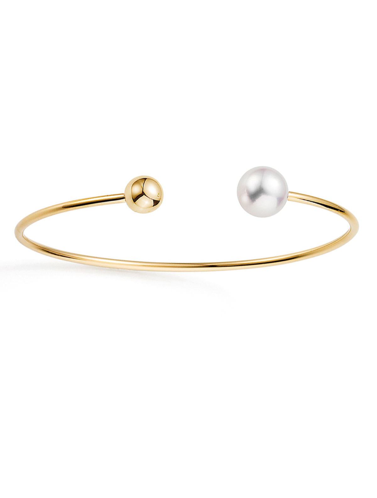 Open designed bangle with Freshwater pearl
