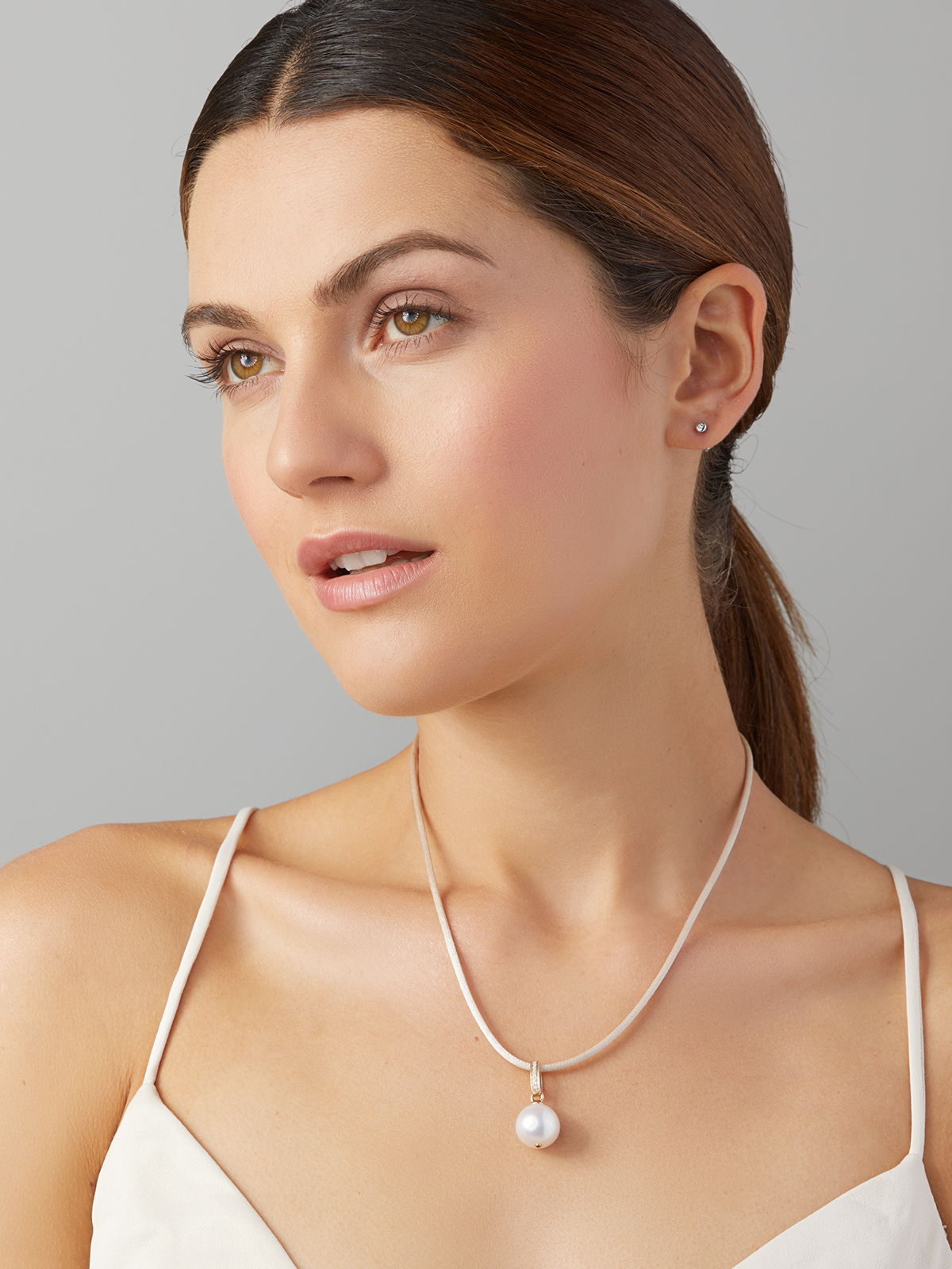 Kette mit Perlenanhänger Südsee und Brillanten