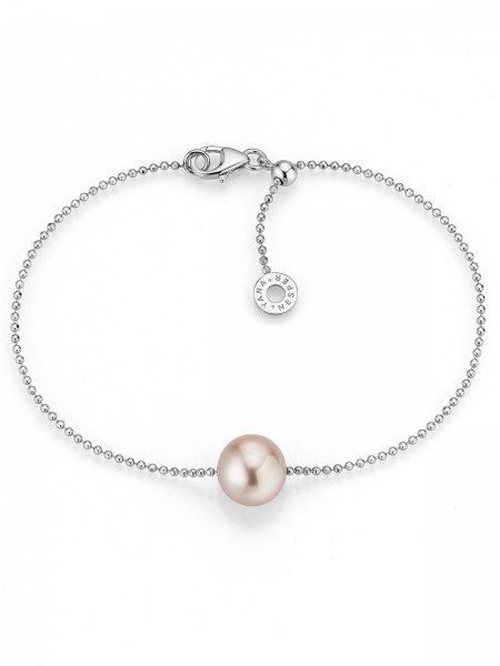 Silver bracelet with Freshwater pearl in the natural colour rosé