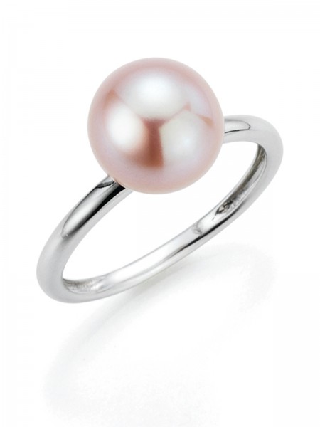 Silver ring with Freshwater pearl in the natural colour rosé