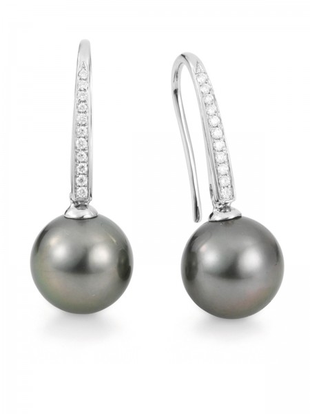 Earrings with Tahiti pearls and diamonds