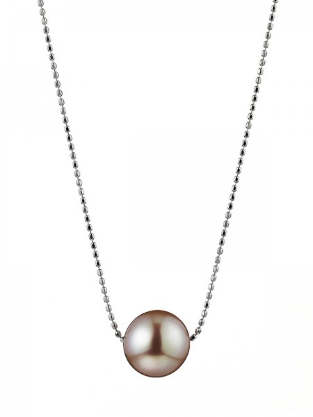 White gold necklace with rosé Freshwater pearl