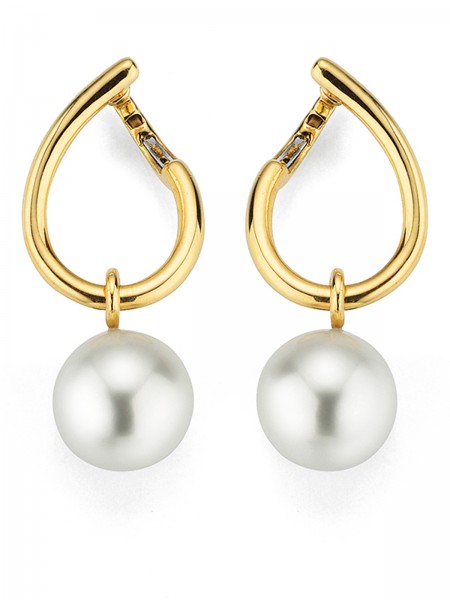 South Sea pearl creoles in yellow gold