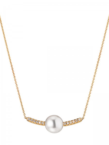 Necklace with Akoya pearl and diamonds