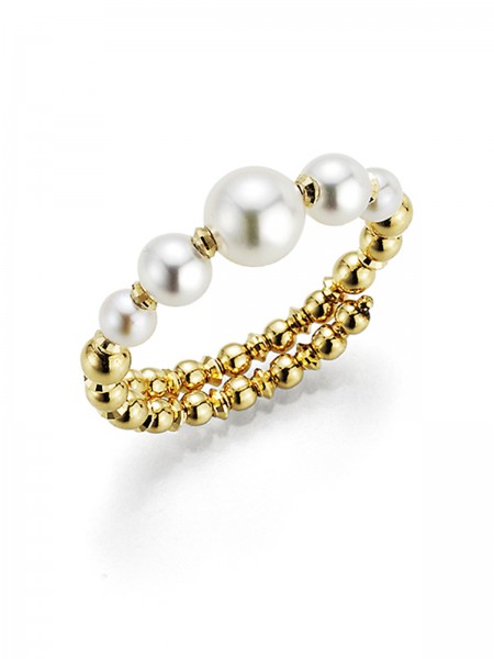 Wrap ring in gold with Akoya pearls