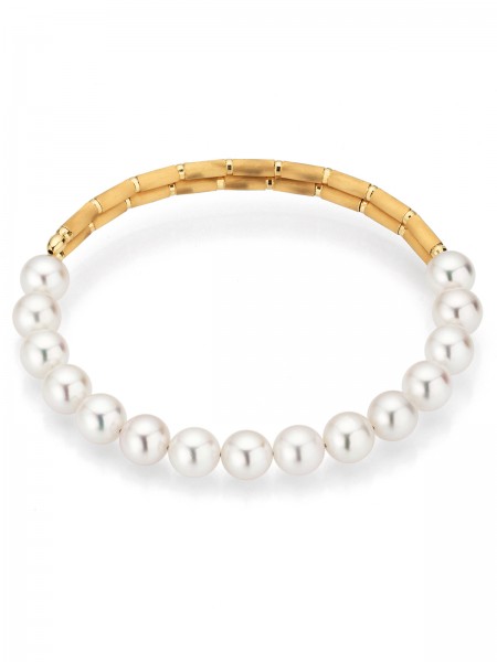 Classical pearl bracelet with yellow gold