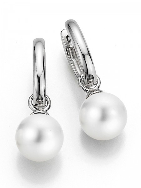Fine gold creoles with South Sea pearl