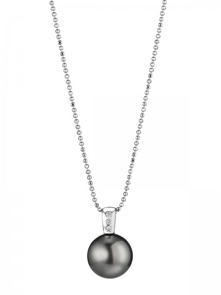 Necklace with Tahiti pearl pendant with diamonds
