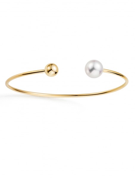 Open designed bangle with Freshwater pearl