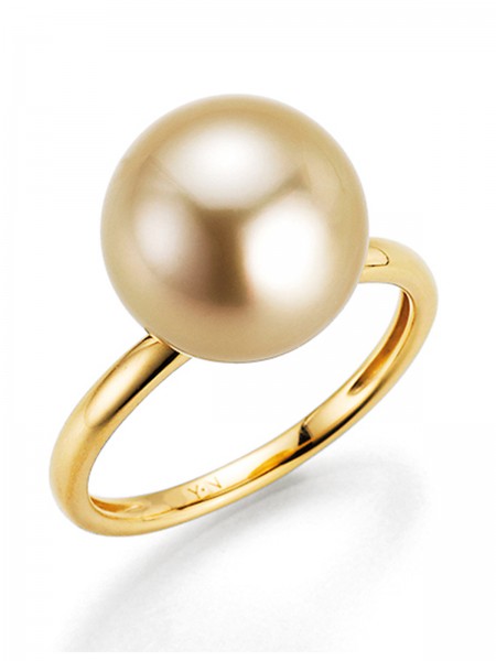 Gold ring with golden South Sea pearl