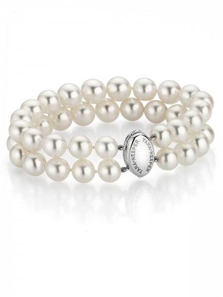 Classic double-row Frashwater pearl bracelet