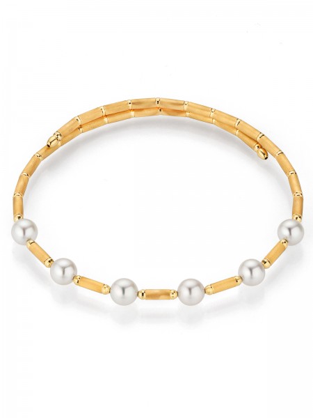 Akoya pearl bracelet in yellow gold